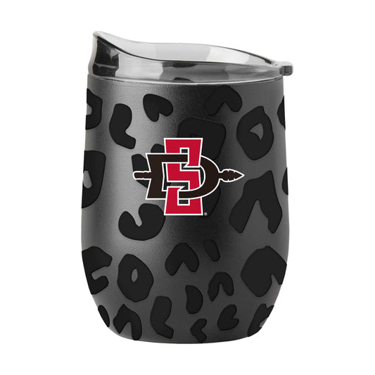 SD State Leopard 16oz Black Powdercoat Curved Beverage - Logo Brands - Flyclothing LLC