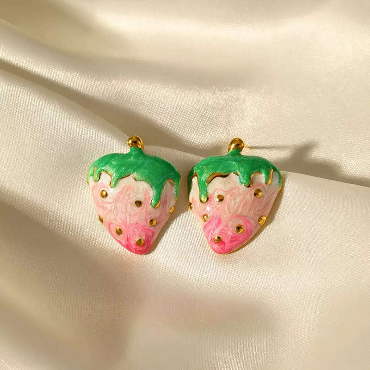 Colorful Strawberry Stud Earrings - Trendsi - Flyclothing LLC