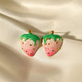 Colorful Strawberry Stud Earrings - Trendsi - Flyclothing LLC
