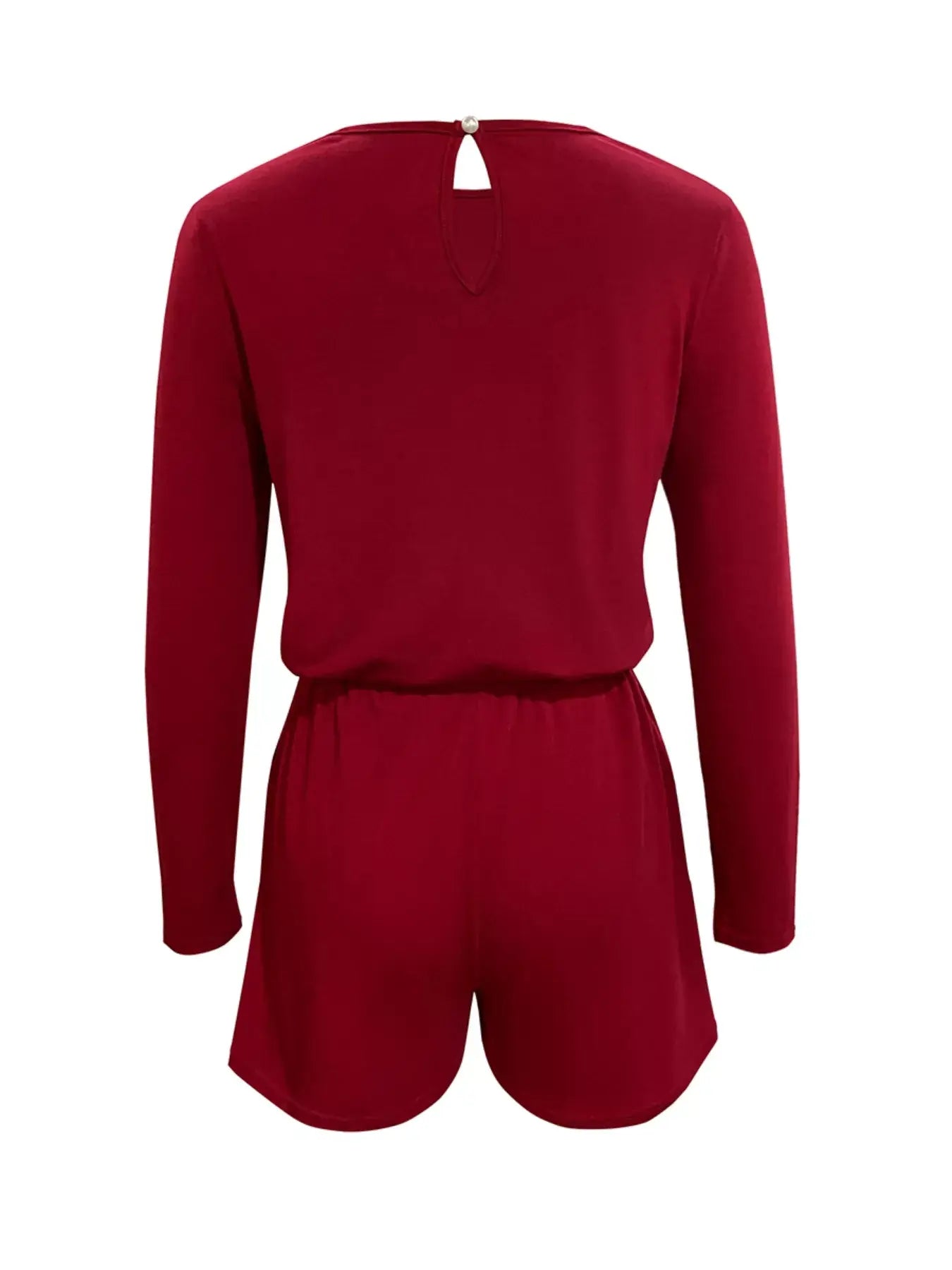 Long Sleeve Drawstring Romper - Trendsi - Flyclothing LLC