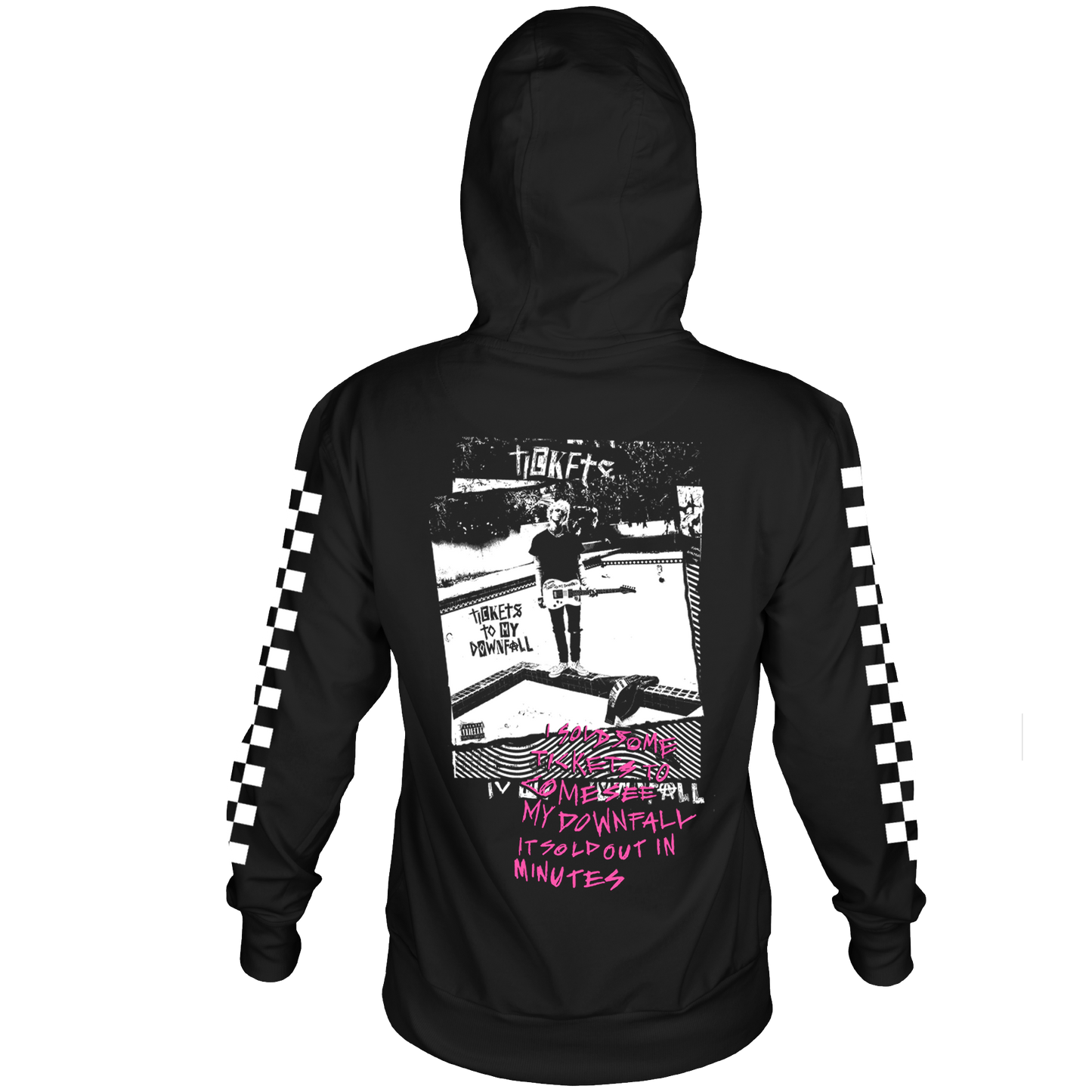 MACHINE GUN KELLY TICKETS TO MY DOWNFALL FRT/BK/SLV BLACK PULL OVER HOODIE