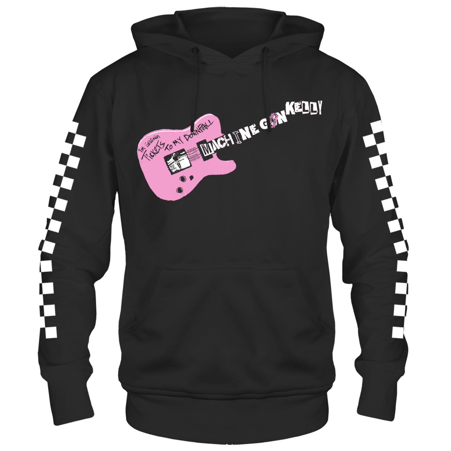 MACHINE GUN KELLY TICKETS TO MY DOWNFALL FRT/BK/SLV BLACK PULL OVER HOODIE