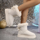 Cozy Faux Fur Trim Boots - Trendsi - Flyclothing LLC