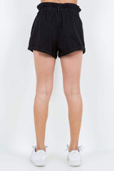 American Bazi High Waist Paper Bag Shorts - Trendsi - Flyclothing LLC