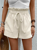 Paperbag Waist Shorts with Pockets - Trendsi - Flyclothing LLC