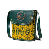 Vibrant Heritage Ajrakh Satchel - Classy Leather Bags - Flyclothing LLC