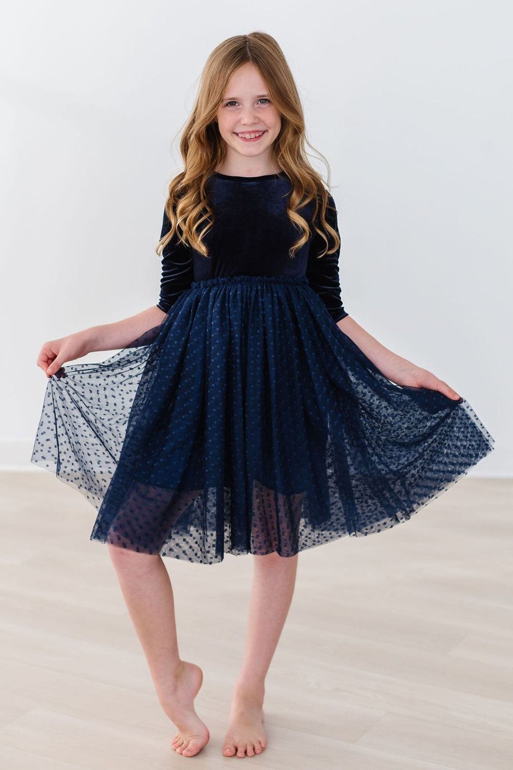 Light Navy Velvet Tutu Dress - Mila & Rose ®