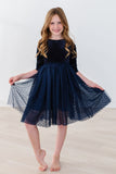Light Navy Velvet Tutu Dress - Mila & Rose ®