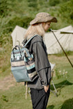 Himawari Striped Waterproof Nylon Backpack Bag with Side Pockets - Trendsi