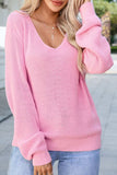 V-Neck Drop Shoulder Sweater - Trendsi - Flyclothing LLC