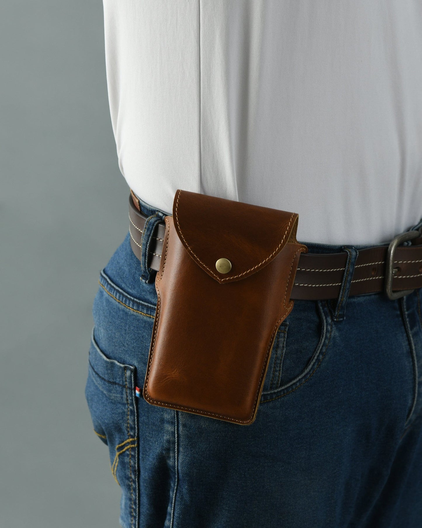 Mobile Holster Case- Tan Brown - Classy Leather Bags - Flyclothing LLC