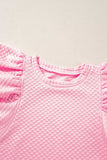 Textured Ruffle Cap Sleeve Top - Trendsi - Flyclothing LLC