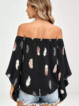Printed Off Shoulder Blouse - Trendsi - Flyclothing LLC