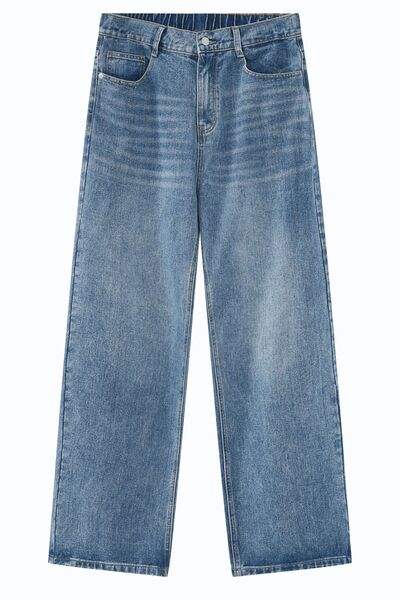 Wide Leg Jeans with Pockets - Trendsi - Flyclothing LLC