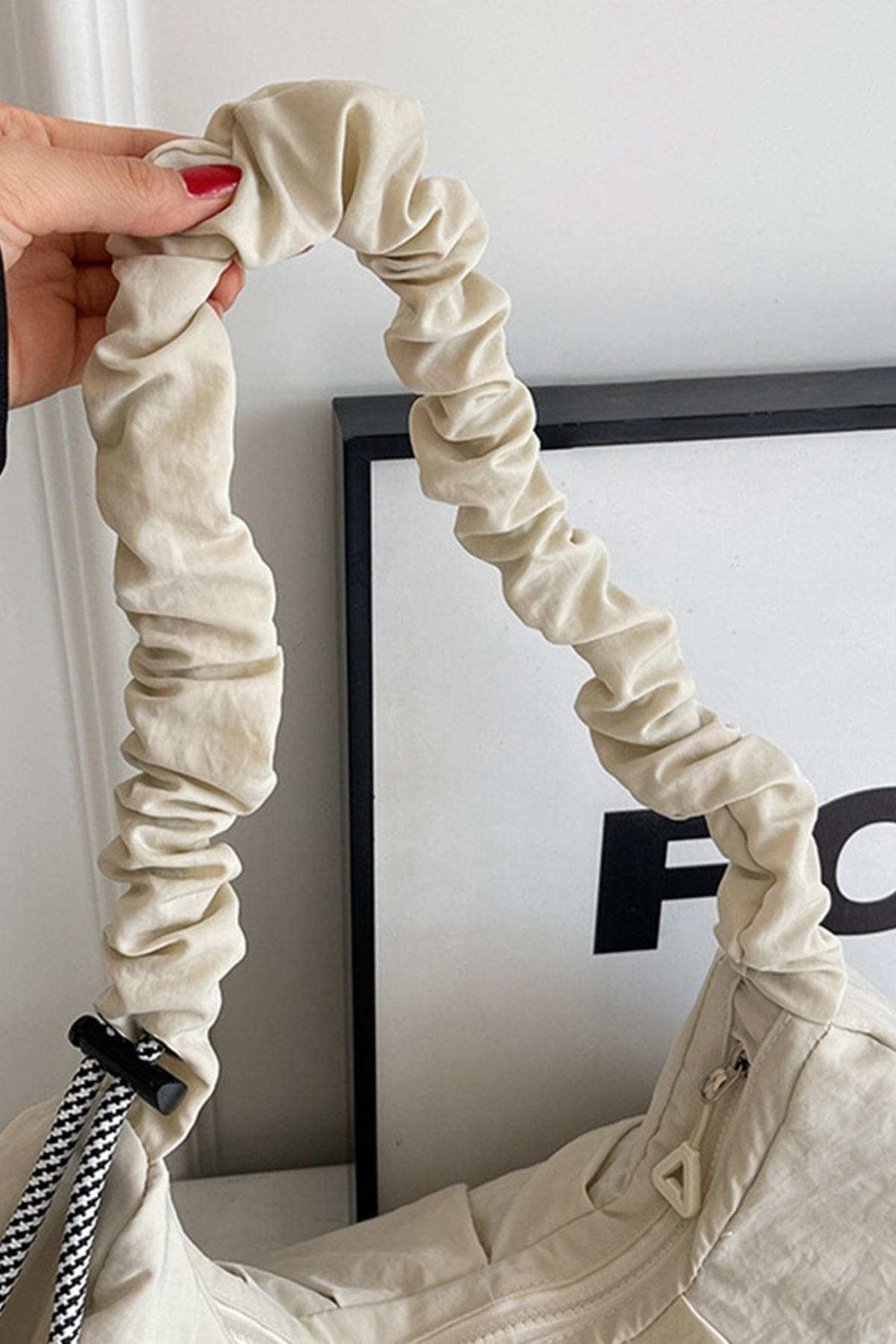 Drawstring Strap Ruched Crossbody Bag - Trendsi - Flyclothing LLC