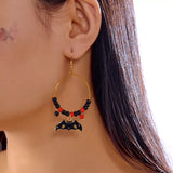 Halloween Bat Charm Hoop Earrings - Trendsi - Flyclothing LLC