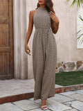 Printed Wide Leg Sleeveless Jumpsuit - Trendsi - Flyclothing LLC