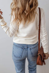 Half Button Long Sleeve Top - Trendsi - Flyclothing LLC