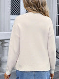 Bow Graphic Round Neck Long Sleeve Sweater - Trendsi