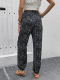 Printed High Waist Pants - Trendsi