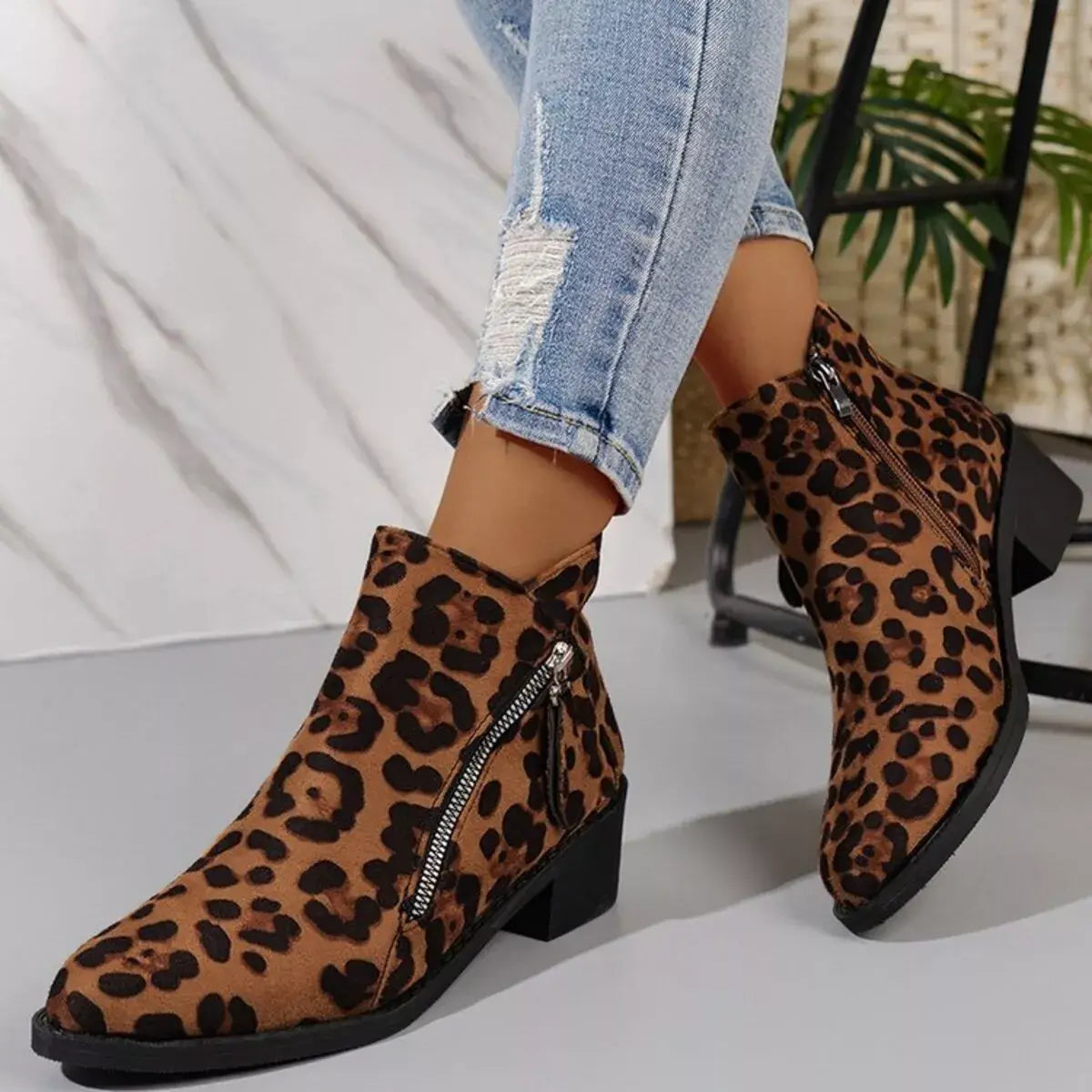 Point Toe Block Heels Boots - Trendsi - Flyclothing LLC