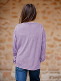 Side Slit Round Neck Long Sleeve T-Shirt - Trendsi - Flyclothing LLC