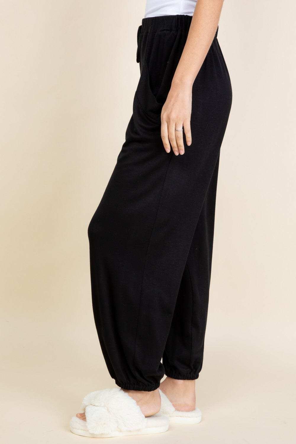Super Lady Full Size Drawstring Elastic Waist Joggers with Pockets - Trendsi - Flyclothing LLC