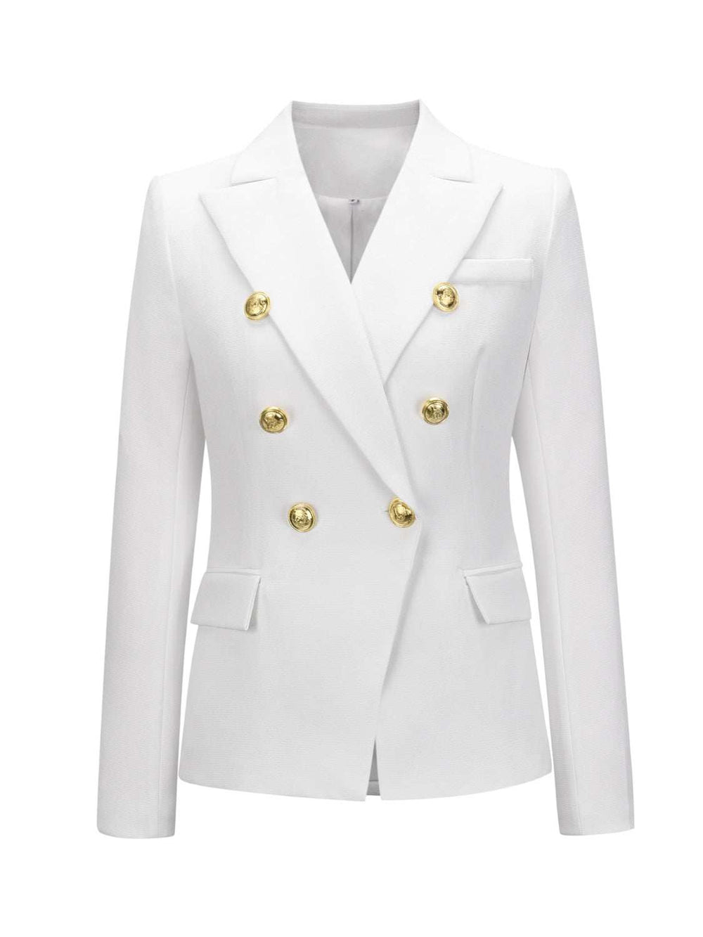 Lapel Collar Long Sleeve Blazer - Trendsi - Flyclothing LLC