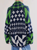 Collared Neck Long Sleeve Cardigan - Trendsi - Flyclothing LLC
