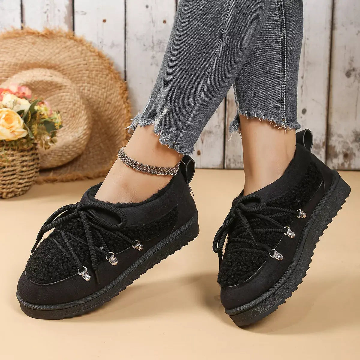 Lace-Up Ankle Boots - Trendsi - Flyclothing LLC