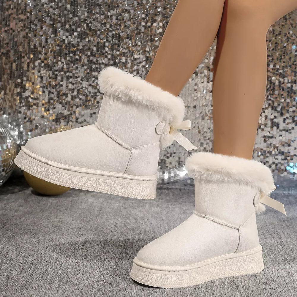 Cozy Faux Fur Trim Boots - Trendsi - Flyclothing LLC