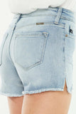 Kancan High Rise Side Slit Denim Shorts - Trendsi - Flyclothing LLC