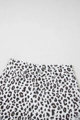 Leopard Frayed Hem Denim Shorts - Trendsi - Flyclothing LLC