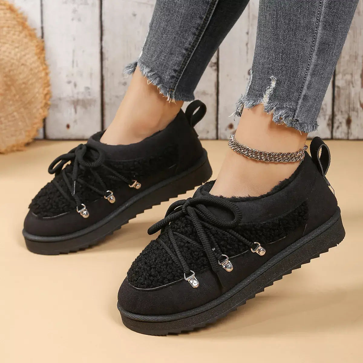 Lace-Up Ankle Boots - Trendsi - Flyclothing LLC