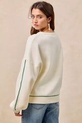 BiBi Cactus Embroidered Fleece Sweatshirt - Trendsi - Flyclothing LLC