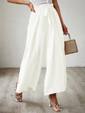Tied Slit Wide Leg Pants - Trendsi