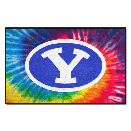 BYU Cougars Tie Dye Starter Mat Accent Rug - 19in. x 30in. - BYU