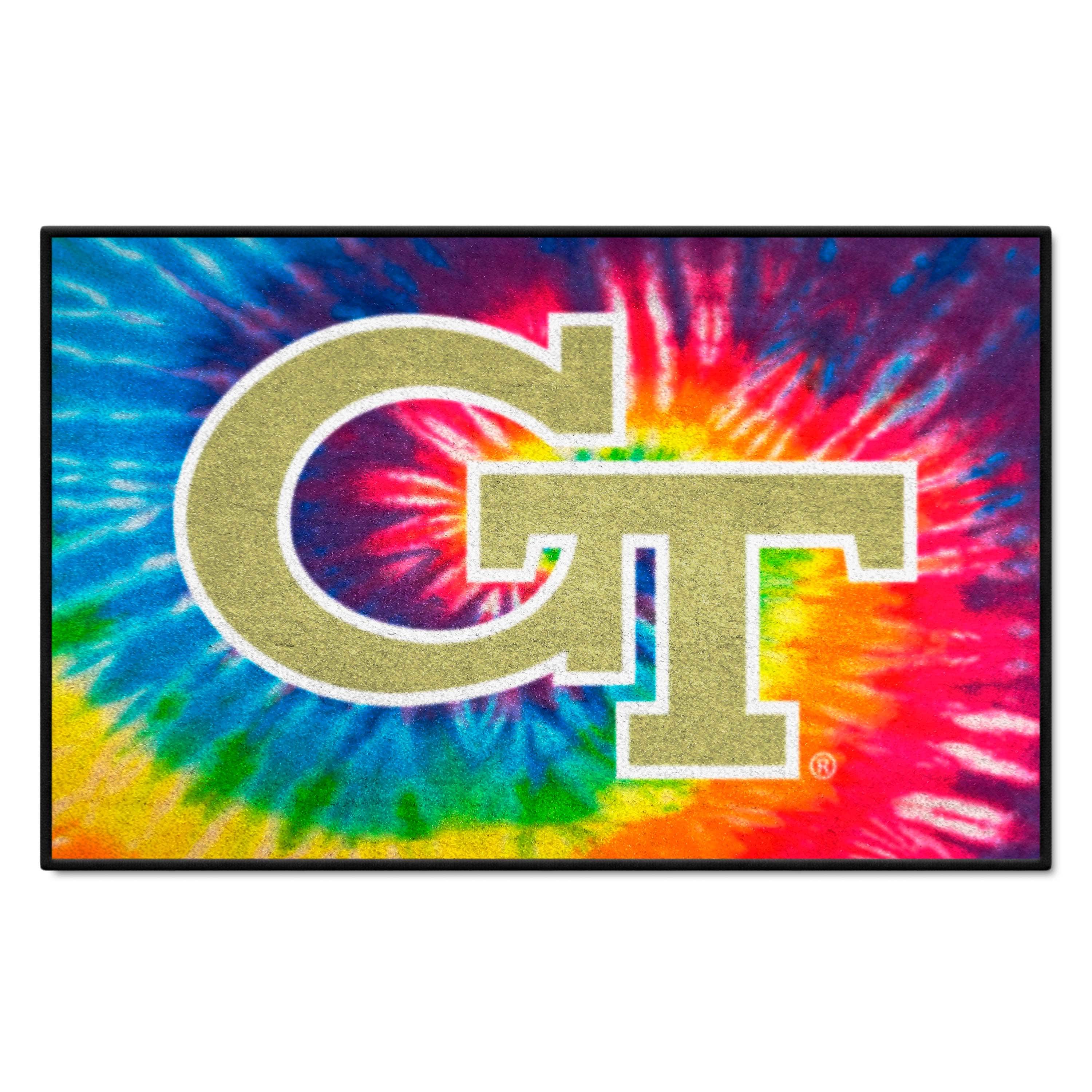 Georgia Tech Yellow Jackets Tie Dye Starter Mat Accent Rug - 19in. x 30in. - Georgia Tech