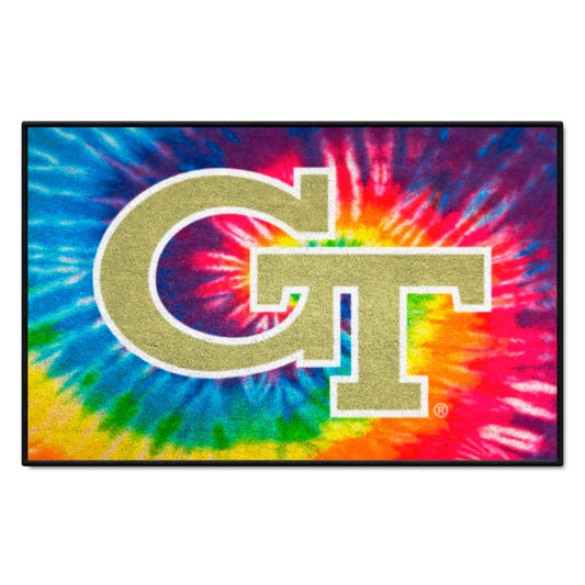 Georgia Tech Yellow Jackets Tie Dye Starter Mat Accent Rug - 19in. x 30in. - Georgia Tech