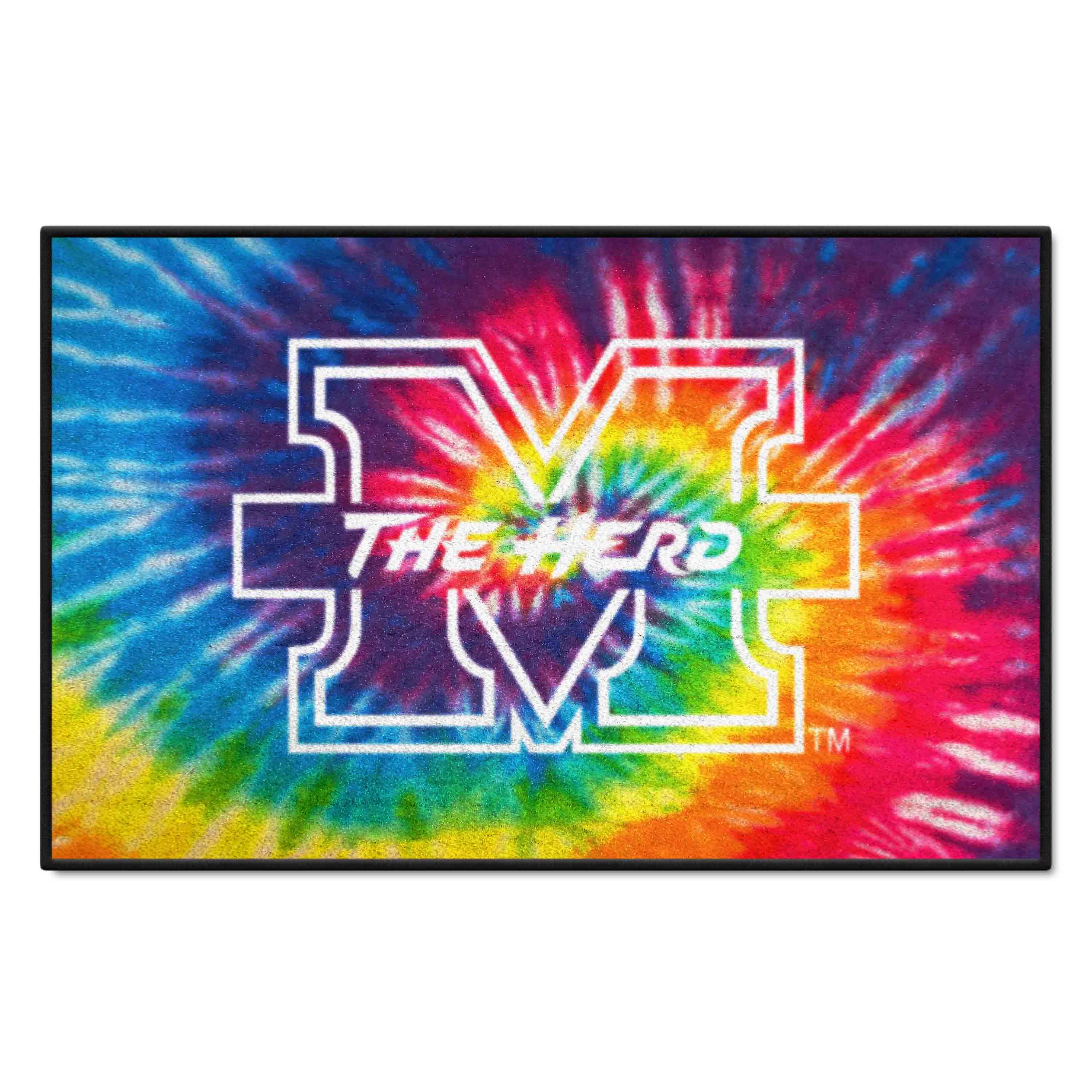 Marshall Thundering Herd Tie Dye Starter Mat Accent Rug - 19in. x 30in. - Marshall