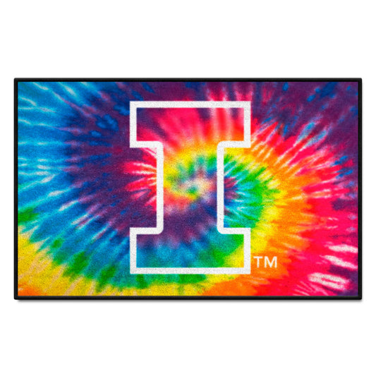 Illinois Illini Tie Dye Starter Mat Accent Rug - 19in. x 30in. - Illinois
