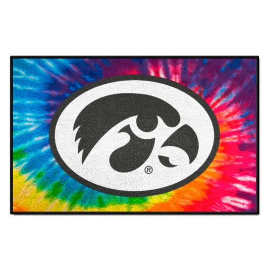 Iowa Hawkeyes Tie Dye Starter Mat Accent Rug - 19in. x 30in. - Iowa