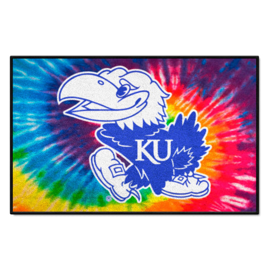 Kansas Jayhawks Tie Dye Starter Mat Accent Rug - 19in. x 30in. - Kansas