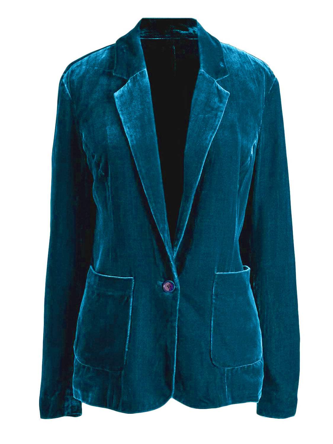 Pocketed Button Up Lapel Collar Blazer - Trendsi - Flyclothing LLC