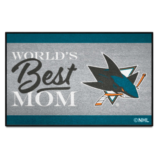 San Jose Sharks World's Best Mom Starter Mat Accent Rug - 19in. x 30in. - San Jose Sharks