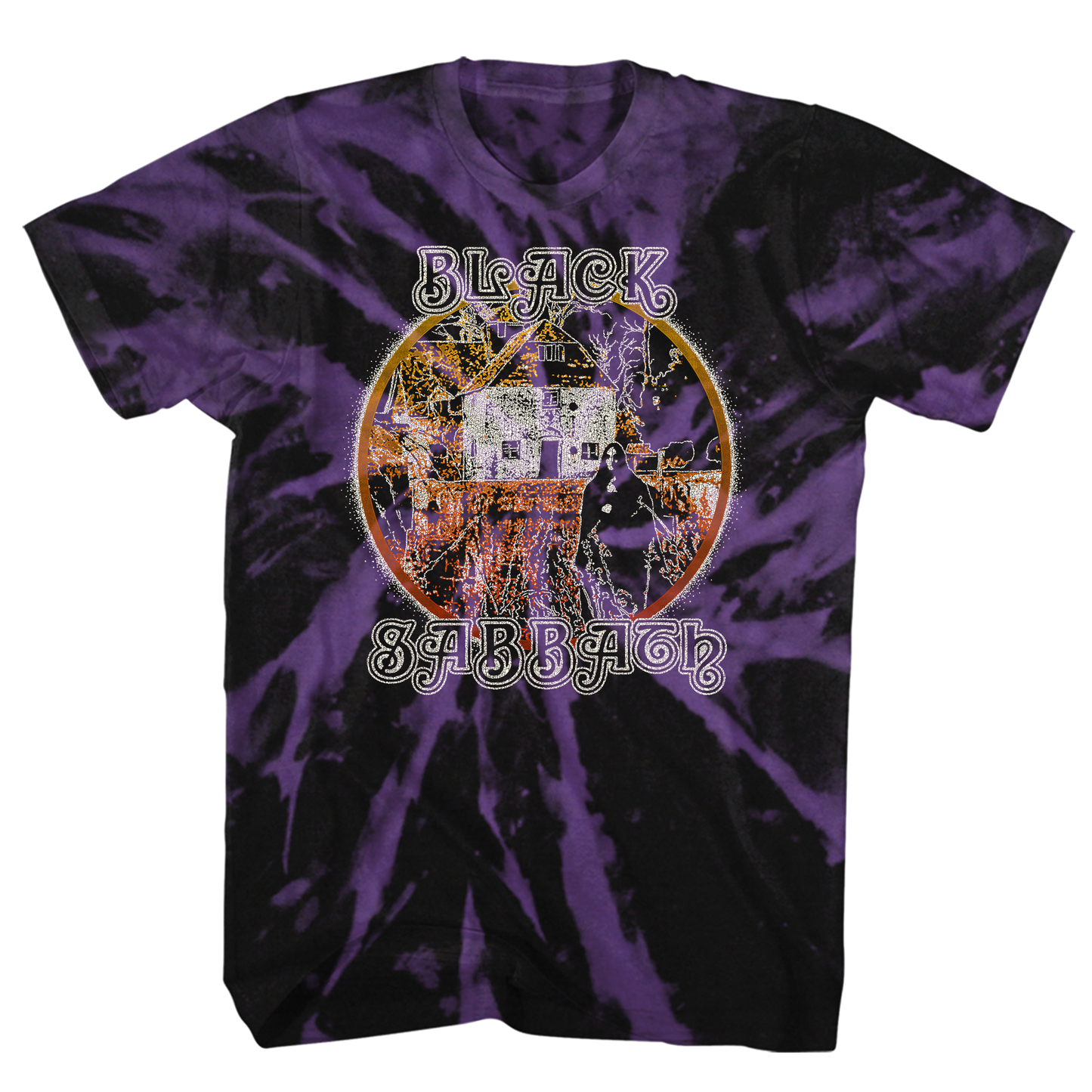 BLACK SABBATH WITCH ALBUM COVER BLACK/PURPLE SPIRAL WASH T-SHIRT