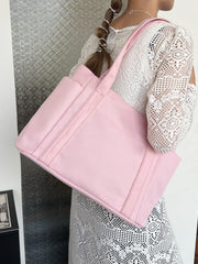 Oxford Cloth Tote Bag with Zipper - Trendsi