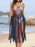 Fringe Spaghetti Strap Cover-Up - Trendsi - Flyclothing LLC