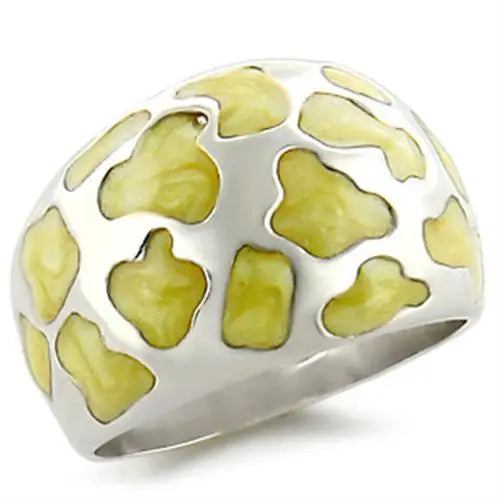 34206 - High-Polished 925 Sterling Silver Ring with Epoxy in Peridot - Alamode - Flyclothing LLC