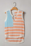 USA Flag Notched Loose Fit Sweater Vest - Trendsi - Flyclothing LLC
